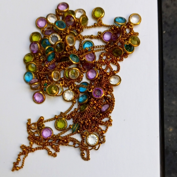 Neiman Marcus Jewelry - Neiman Marcus Gold and Purple Necklace with Intricate Design